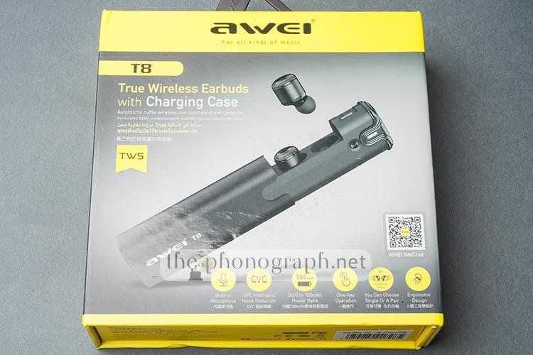 AWEI T8 True Wireless Earbuds Packaging
