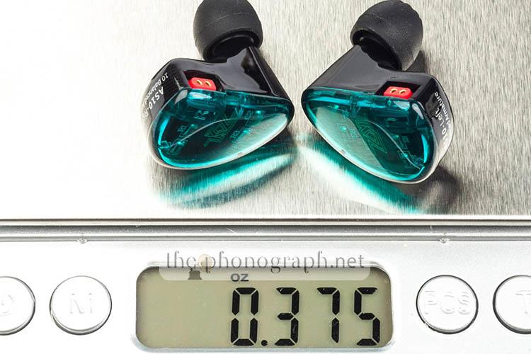KZ AS10 weight earpiece in ounces