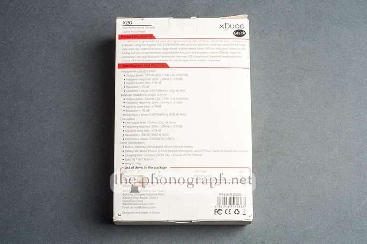 xDuoo X20 packaging