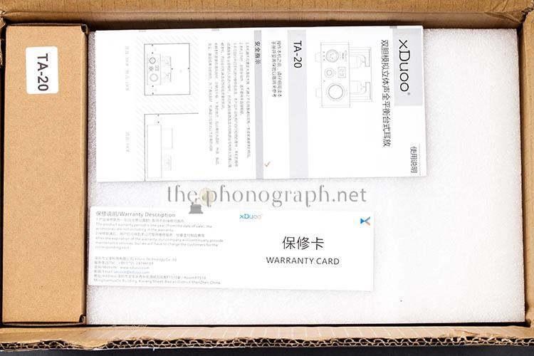 xDuoo TA-20 unboxing and packaging